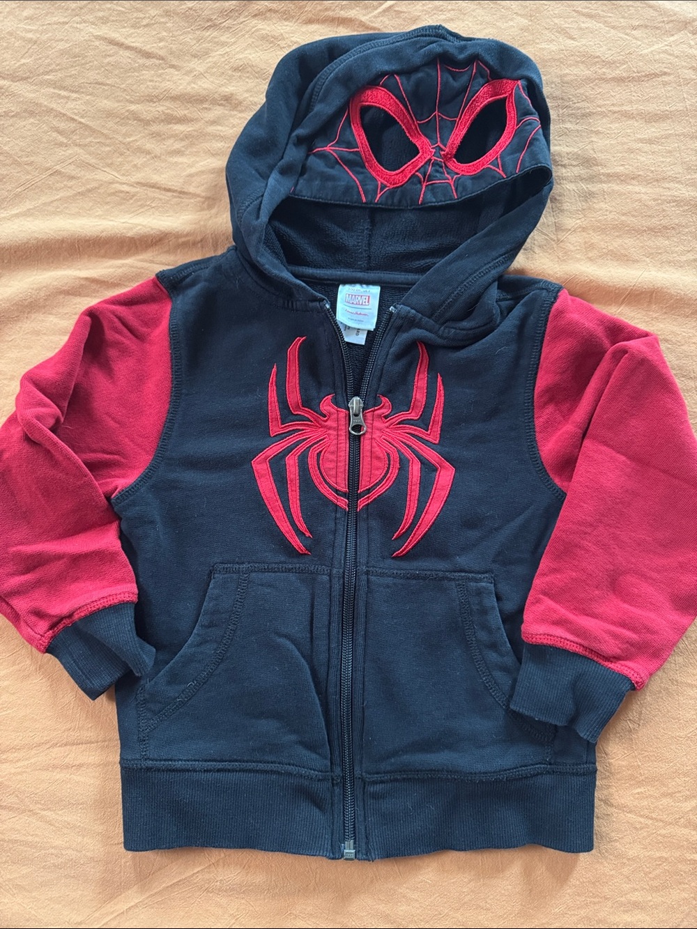 Hanna Andersson Marvel spiderman zip mask hoodie 4t